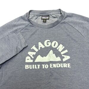 Patagonia Built To Endure Mens M Organic Cotton Lightweight Sweatshirt Blue Gray